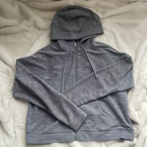 Cropped, zip up, light weight, hoodie jacket